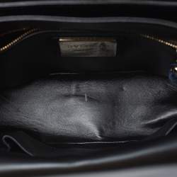 Pre Owned Bvlgari Burgundy/Black Leather and Karung Serpenti Viper Top Handle Bag