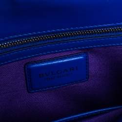 Pre Owned حقيبة كتف بلغاري غطاء قلاب سيربينتي متوسطة جلد خضراء