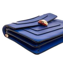 Pre Owned حقيبة كتف بلغاري غطاء قلاب سيربينتي متوسطة جلد خضراء