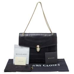 Pre Owned حقيبة كتف بلغاري سربنتي فوريفر كبيرة سحلية خضراء