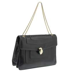 Pre Owned حقيبة كتف بلغاري سربنتي فوريفر كبيرة سحلية خضراء