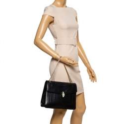 Pre Owned حقيبة كتف بلغاري سربنتي فوريفر كبيرة سحلية خضراء