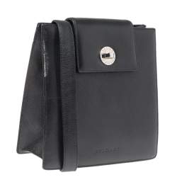 Pre Owned Bvlgari Black Leather Accordion Shoulder Bag
