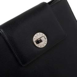 Pre Owned Bvlgari Black Leather Accordion Shoulder Bag