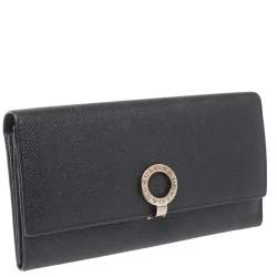 Pre Owned محفظة بلغاري كونتيننال جلد أسود