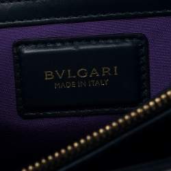 Pre Owned حقيبة كتف بلغاري غطاء قلاب سيربينتي متوسطة جلد سحلية خضراء