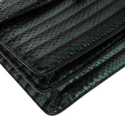 Bvlgari Green Python Medium Serpenti Forever Flap Shoulder Bag