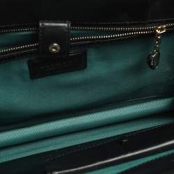 Pre Owned Bvlgari Black Leather  Serpenti Forever Double Flap Shoulder Bag