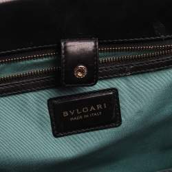 Pre Owned Bvlgari Black Leather  Serpenti Forever Double Flap Shoulder Bag