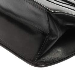 Pre Owned Bvlgari Black Leather  Serpenti Forever Double Flap Shoulder Bag