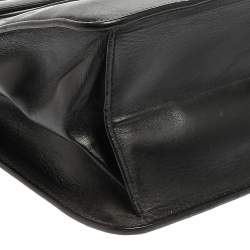 Pre Owned Bvlgari Black Leather  Serpenti Forever Double Flap Shoulder Bag