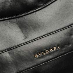 Pre Owned Bvlgari Black Leather  Serpenti Forever Double Flap Shoulder Bag