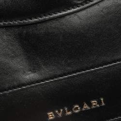 Pre Owned Bvlgari Black Leather  Serpenti Forever Double Flap Shoulder Bag