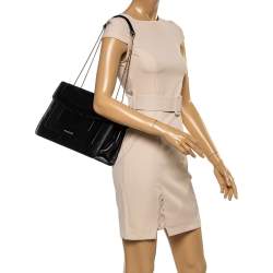 Pre Owned Bvlgari Black Leather  Serpenti Forever Double Flap Shoulder Bag