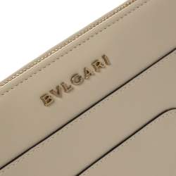 Bvlgari Cream Leather Serpenti Forever Wallet