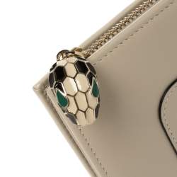 Bvlgari Cream Leather Serpenti Forever Wallet