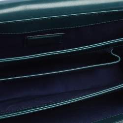 Pre Owned حقيبة بلغاري قلاب غطاء متوسطة جلد وبرسبيكس أسود/ تركواز 