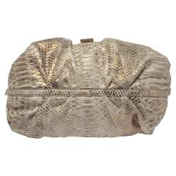Bvlgari Beige/Gold Python Chandra Hobo