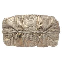 Bvlgari Beige/Gold Python Chandra Hobo