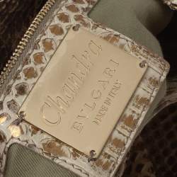 Bvlgari Beige/Gold Python Chandra Hobo