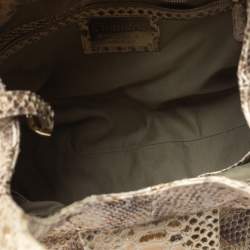 Bvlgari Beige/Gold Python Chandra Hobo