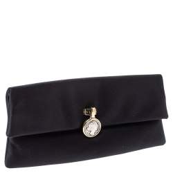 Pre Owned Bvlgari Black Satin Monete Clutch