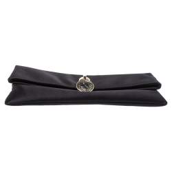Pre Owned Bvlgari Black Satin Monete Clutch