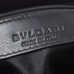 Pre Owned Bvlgari Black Satin Monete Clutch