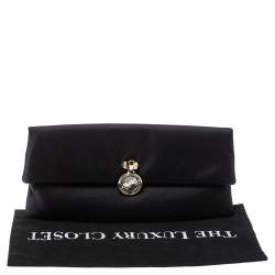 Pre Owned Bvlgari Black Satin Monete Clutch
