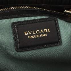 Pre Owned Bvlgari Black Nappa Leather Monte Plisse Shopper Tote