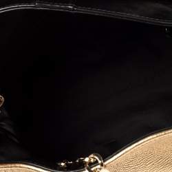 Bvlgari Metallic Gold Leather Twistino Tina Satchel 