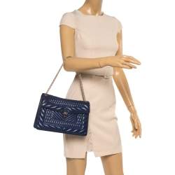 Bvlgari Blue Quilted Scaglie Leather Medium Serpenti Forever Shoulder Bag