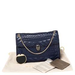 Bvlgari Blue Quilted Scaglie Leather Medium Serpenti Forever Shoulder Bag