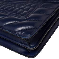 Bvlgari Blue Quilted Scaglie Leather Medium Serpenti Forever Shoulder Bag