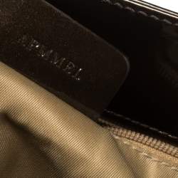 Bvlgari Dark Brown/Grey Canvas and Patent Leather Middle Zip Tote