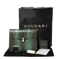 Bvlgari Green Karung Large Serpenti Forever Shoulder Bag