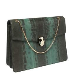 Bvlgari Green Karung Large Serpenti Forever Shoulder Bag
