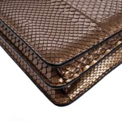 Bvlgari Bronze Python Medium Serpenti Forever Flap Shoulder Bag
