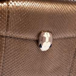 Bvlgari Bronze Python Medium Serpenti Forever Flap Shoulder Bag
