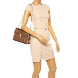 Bvlgari Bronze Python Medium Serpenti Forever Flap Shoulder Bag