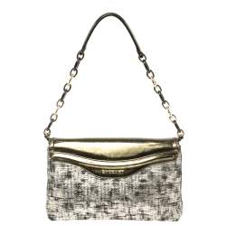Pre Owned Bvlgari Silver/Gold Patent and Leather Leoni Shoulder Bag