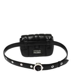 Pre Owned Bvlgari Black Leather Ambush Belt Bag