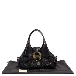 Bvlgari Black Leather Chandra Hobo