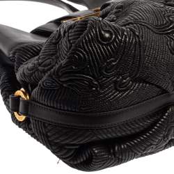 Bvlgari Black Leather Chandra Hobo