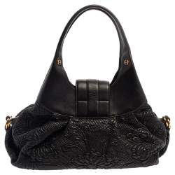 Bvlgari Black Leather Chandra Hobo