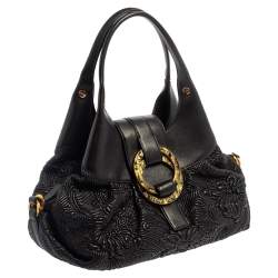 Bvlgari Black Leather Chandra Hobo