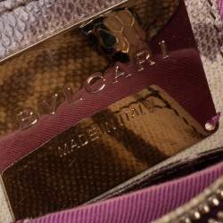 Pre Owned حقيبة كتف بلغاري كارونغ سيربنتي فور إيفر كبيرة بيج بقلاب 