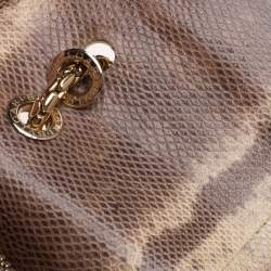 Pre Owned حقيبة كتف بلغاري كارونغ سيربنتي فور إيفر كبيرة بيج بقلاب 