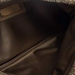 Pre Owned Bvlgari Beige Satin Monete Beaded Clutch