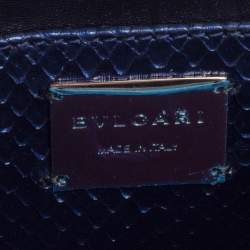 Pre Owned Bvlgari Ombre Midnight Blue Python Serpenti Cocktail Clutch
